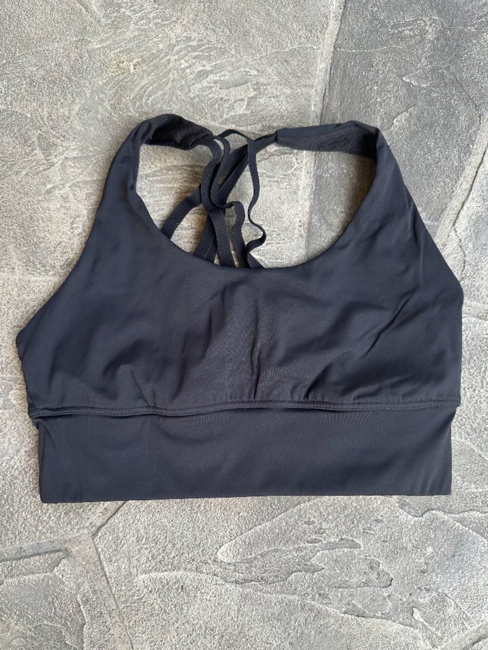 Strappy Black Sports Bra - Small
